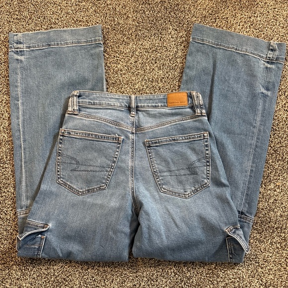 American Eagle Women’s Jeans Super High Rise Baggy Wide Leg Cargo Size 2 - Picture 8 of 14